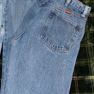Mens Rustler Denim Blue Jeans 34x29 Straight Leg Regular Fit Cotton